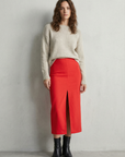 Jupe Rouge Longue Fendue