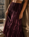 Jupe longue tie dye taille smockée