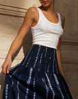 Jupe longue tie dye taille smockée