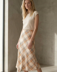 Jupe midi chic À Carreaux
