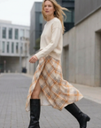 Jupe midi chic À Carreaux