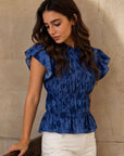 02. Blouse smockée manches volantées