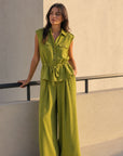 Ensemble saharien sans manches palazzo