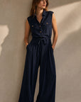 Ensemble saharien sans manches palazzo
