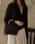 02. Sac Mini cabas en macramé à anses en bois
