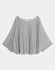 blouse manche 3 4 gris col rond