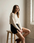 Mini Jupe short Noir Fendue