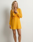 Mini Robe Courte Jaune à Volants - Élégance et Confort Pour Chaque Occasion