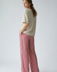 Pantalon droit taille haute en viscose