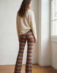 Pantalon flare taille haute fluide – Coupe évasée imprimée