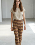 Pantalon flare taille haute fluide – Coupe évasée imprimée