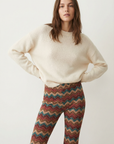 Pantalon flare taille haute fluide – Coupe évasée imprimée