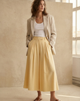 Pantalon fluide taille haute femme – coupe large élégante