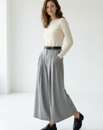 Pantalon fluide taille haute femme – coupe large élégante