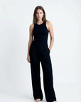 Pantalon noir fluide à pinces