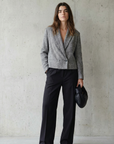Pantalon noir fluide à pinces