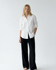 Pantalon noir fluide à pinces