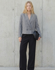 Pantalon noir fluide à pinces