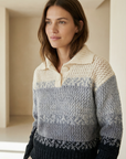 Pull polo femme en maille douce – Manches longues
