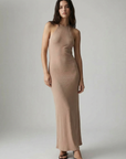 Elegant Beige Tightening Halter Dress