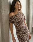 Robe Léopard Longue Imprimé Animal vue portée