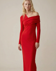 Robe Rouge Moulante Asymétrique