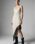 Robe asymétrique dentelle Bretelles fines Tissu extensible