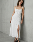 Robe longue broderie anglaise blanche