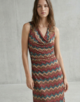 Robe longue fluide – Coupe sans manches col V – Polyester extensible