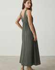 Robe midi fluide brodée – Coupe élégante – Viscose