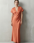 Robe satinée orange cuivré