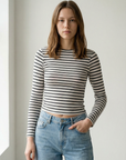 T-shirt marinière noir et blanc