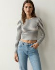 T-shirt marinière noir et blanc