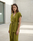 Top Kimono Croisé Vert Olive