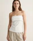 Top bustier white peplum