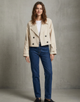 Trench court beige double boutonnage