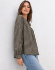 blouse coton carreaux pour femme vue 03