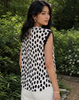 Blouse à pois et dentelle