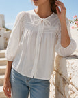 blouse en popeline de coton à manches trois quarts vue produit 10
