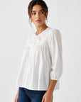blouse en popeline de coton à manches trois quarts vue produit 01