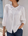 blouse en popeline de coton à manches trois quarts vue produit 02