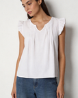 blouse fluide a volants col fendu image 1