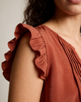 blouse fluide a volants col fendu image 8