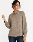 blouse texturée à col tailleur et manches longues vue produit 10