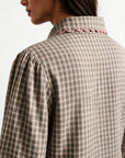 blouse texturée à col tailleur et manches longues vue produit 15