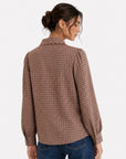 blouse texturée à col tailleur et manches longues vue produit 04