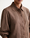 blouse texturée à col tailleur et manches longues vue produit 06