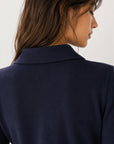 Body maille bleu marine dos et col