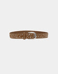 Ceinture cloutée en suédine camel