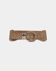 Ceinture élastique large effet suédine beige face